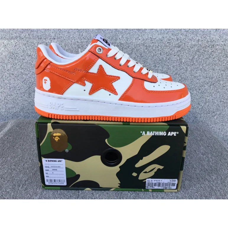 A Bathing Ape A Bathing Ape BAPE STA Orange/White Sneakers Orange - 1