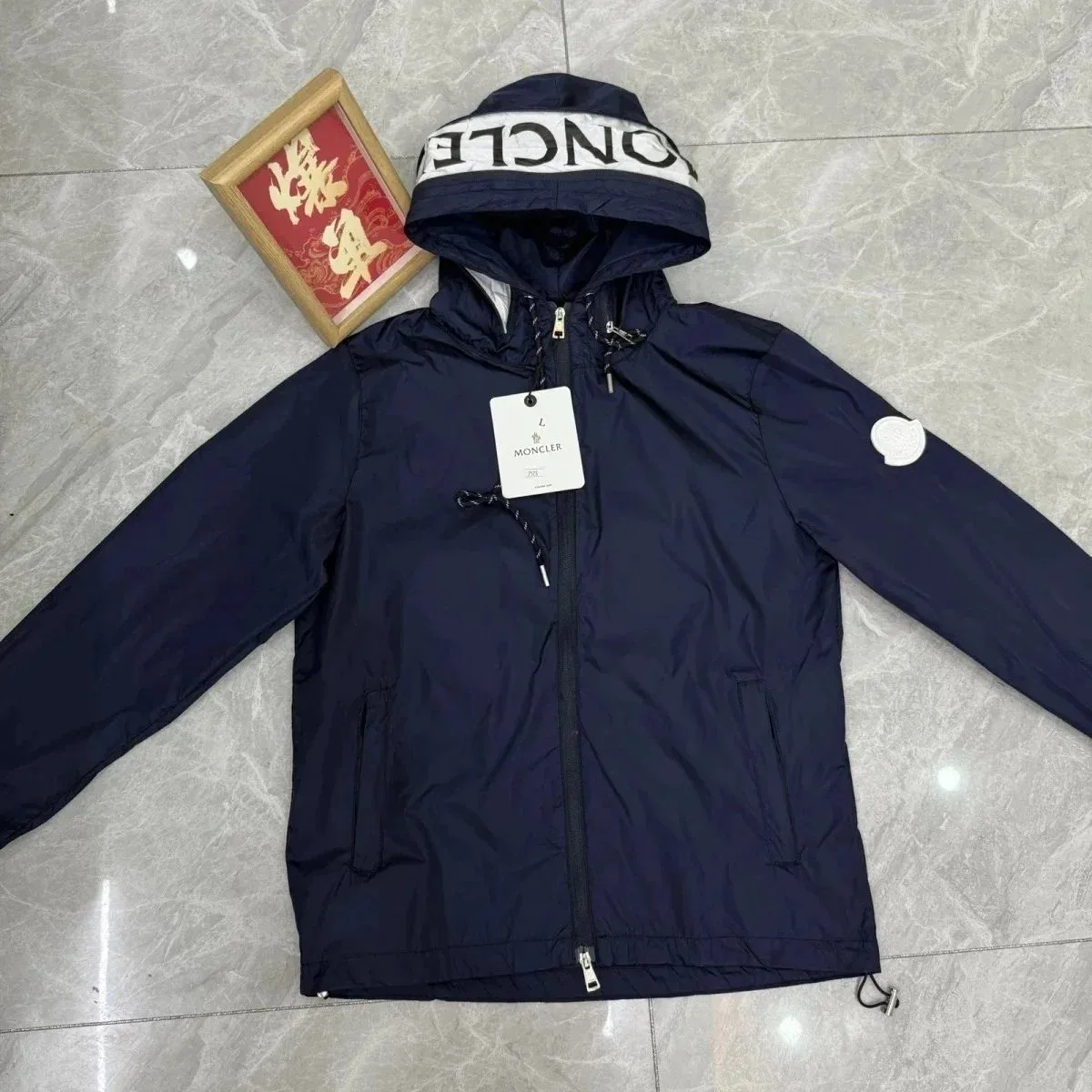 Moncler Navy Hooded Parka