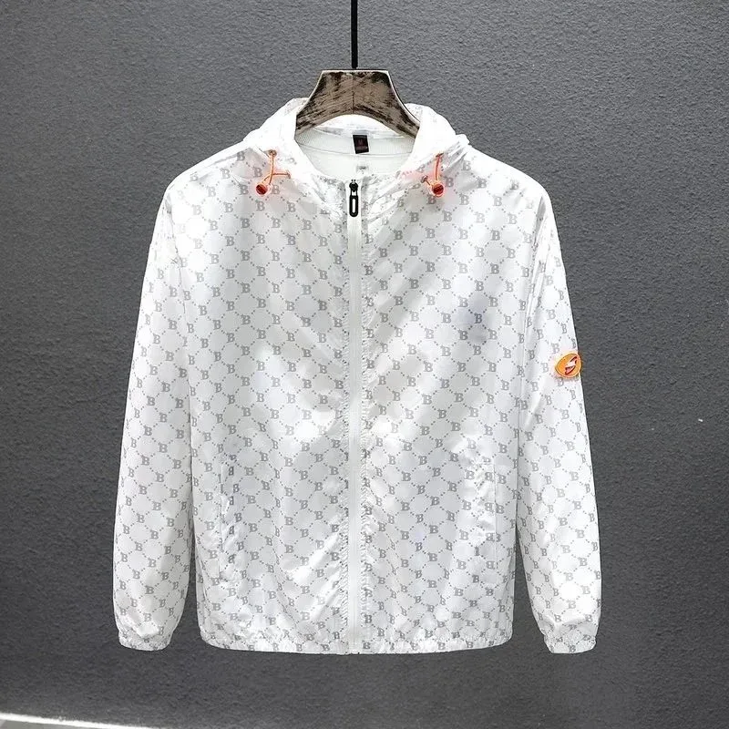 Lightweight B Monogram Windbreaker White