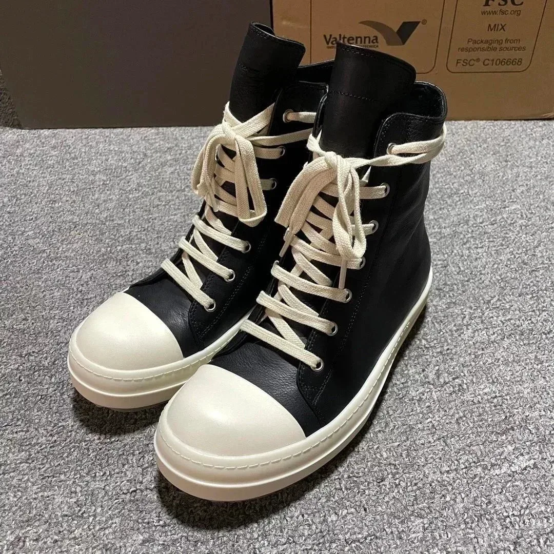 Rick Owens Geobasket DRKSHDW RO High-Top Black Leather Sneakers