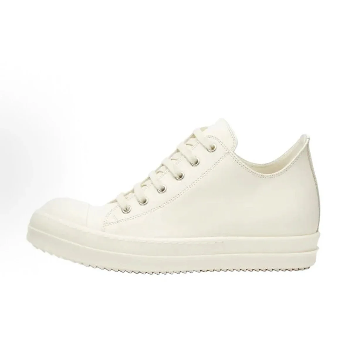 Rick Owens Geobasket RO Low-Top White Leather Sneakers