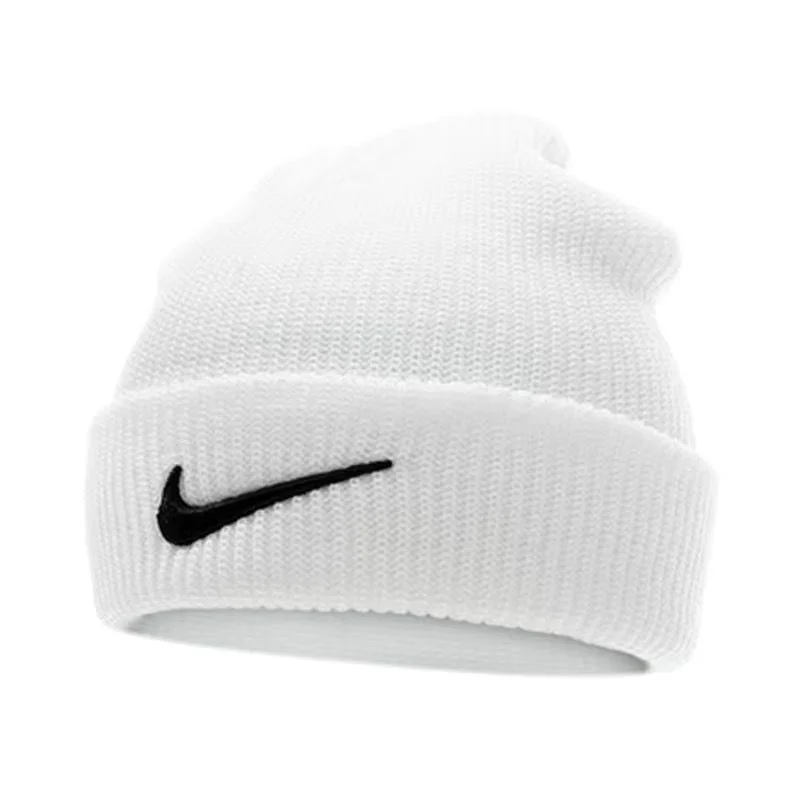 Nike Beanie White Black Swoosh Headwear