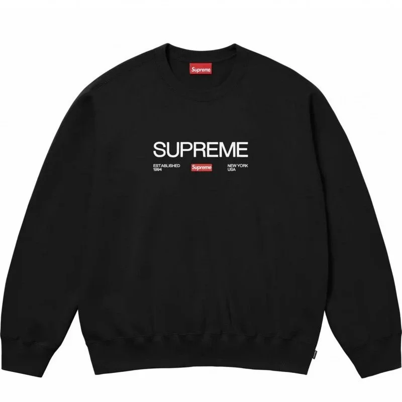 Supreme Black Logo Crewneck Sweatshirt