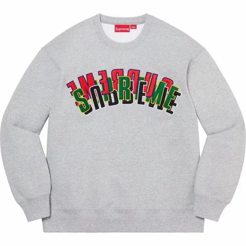 Supreme Color Block Logo Crewneck Sweatshirt