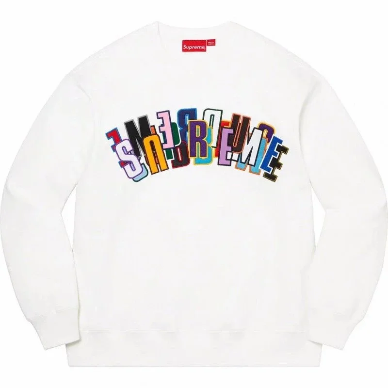 Supreme Multi-Color Logo Crewneck Sweatshirt White