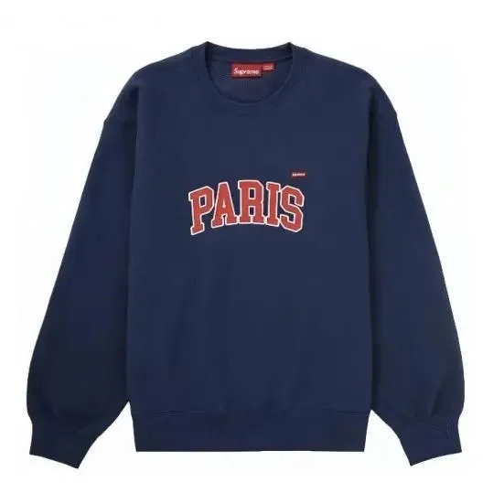 Supreme Paris Navy Crewneck Sweatshirt