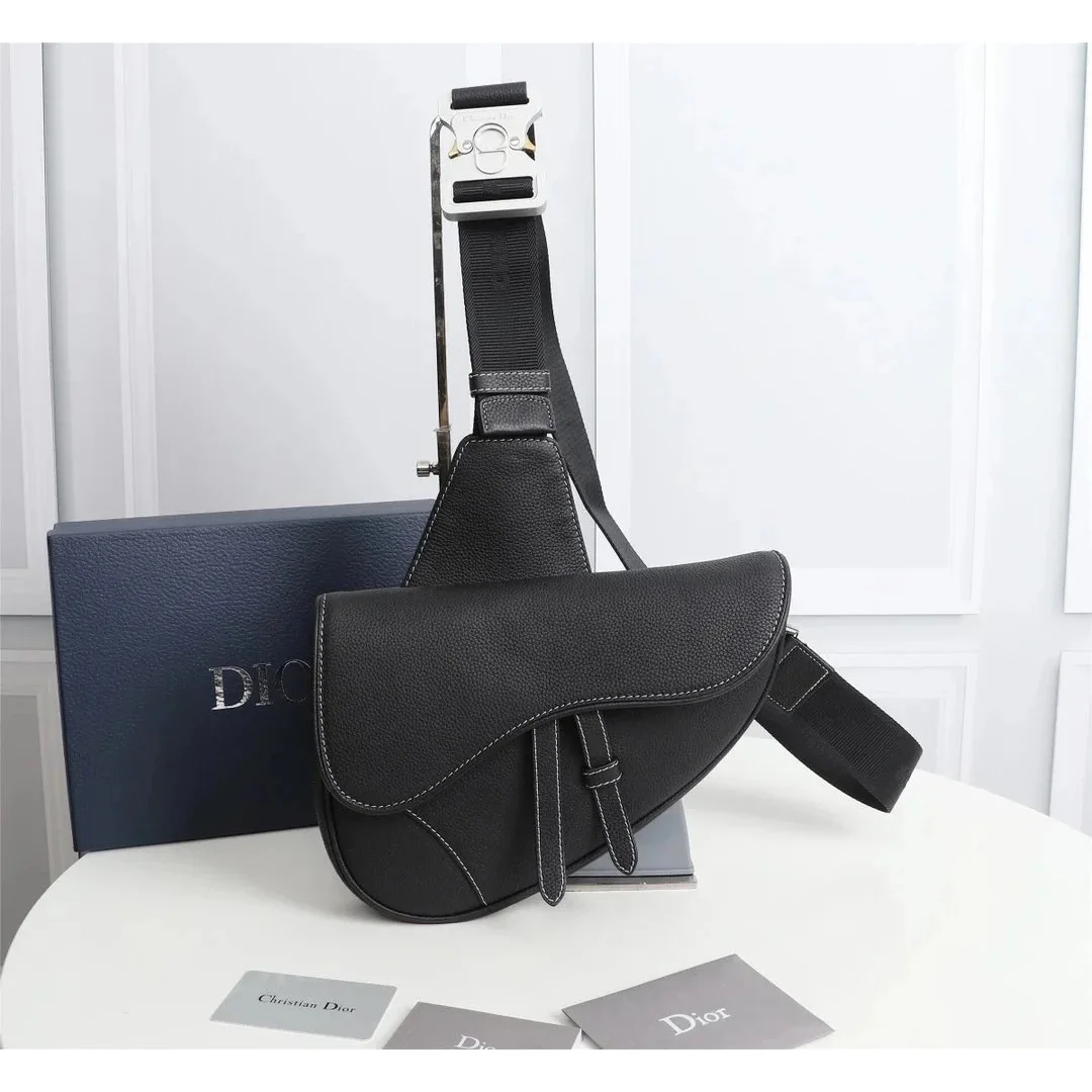 Dior Saddle Black Leather Crossbody Bag