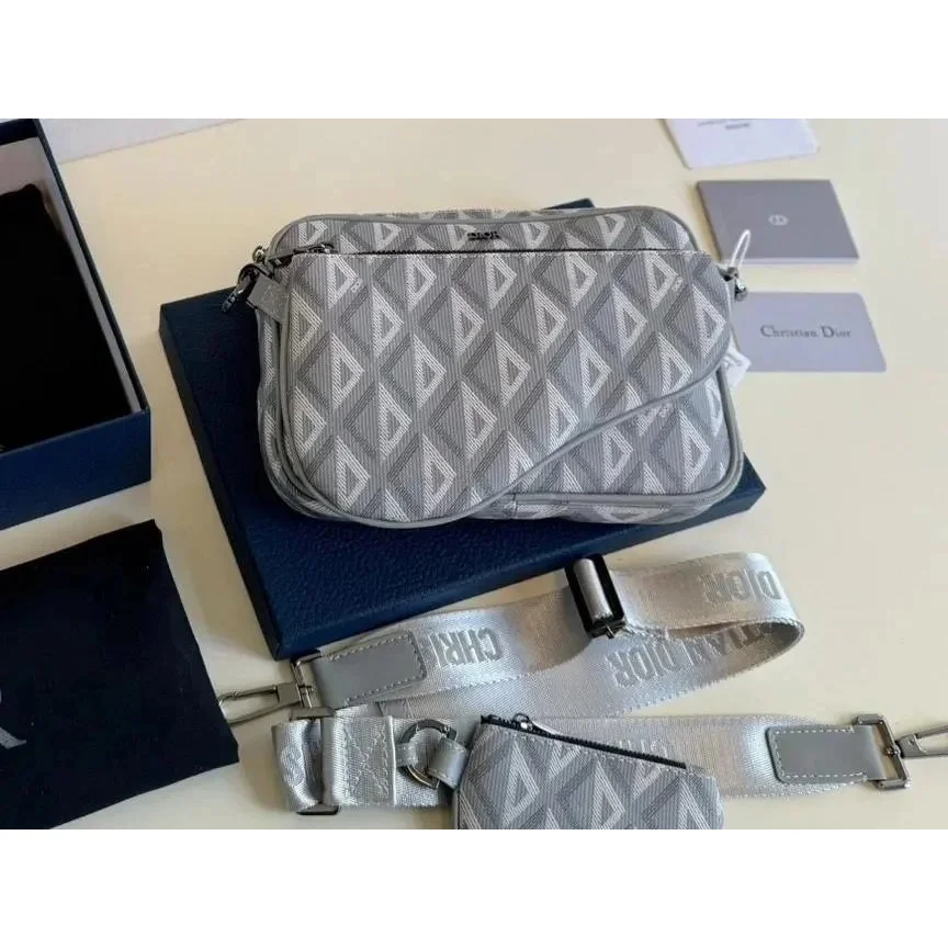 Christian Dior Lady Dior Grey Triangle Bag