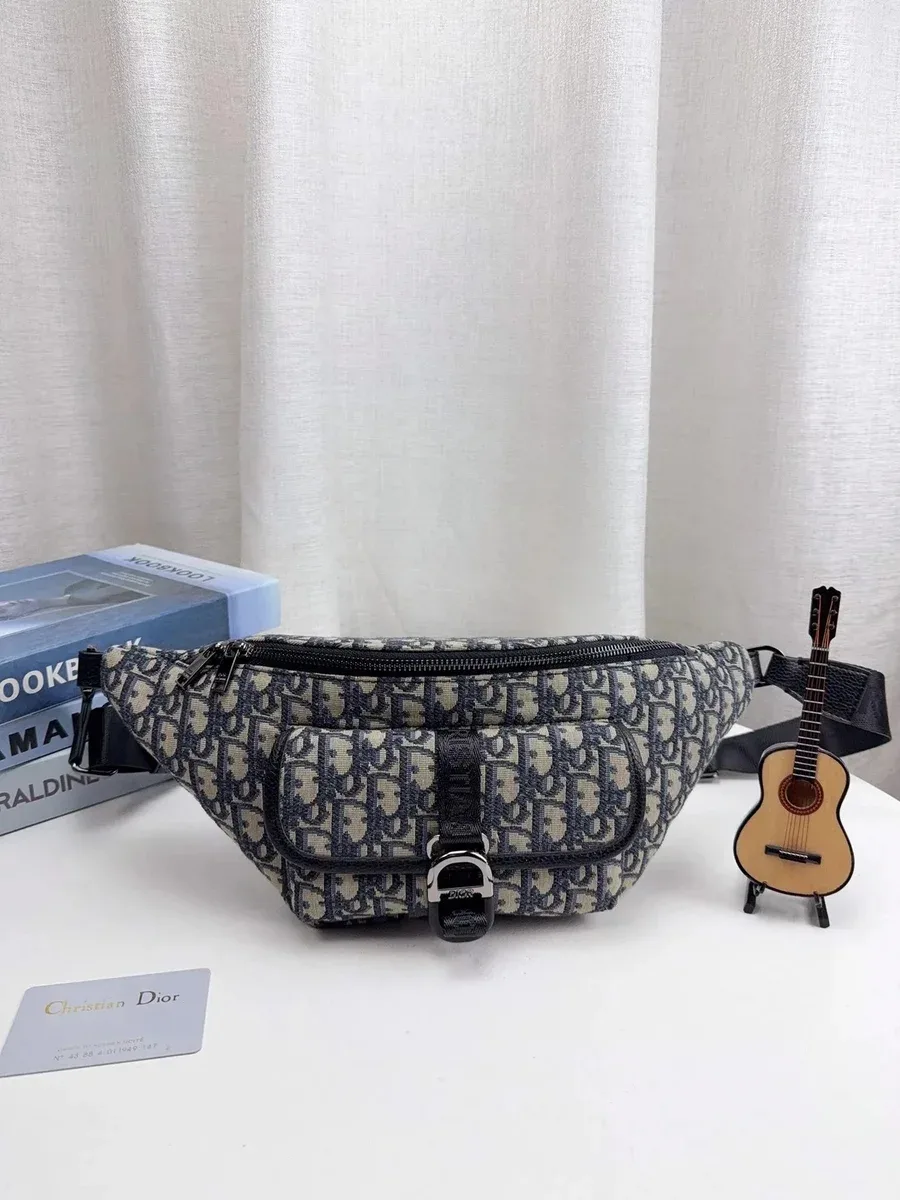 Dior Lady Dior Oblique Belt Bag Navy/Beige