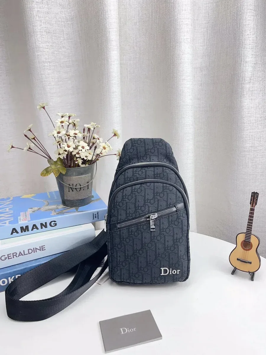 Dior Lady Dior Monogram Crossbody Bag Black