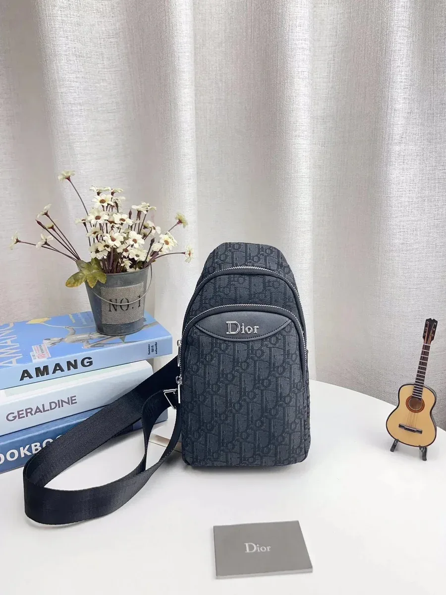 Dior Lady Dior Monogram Crossbody Bag Black