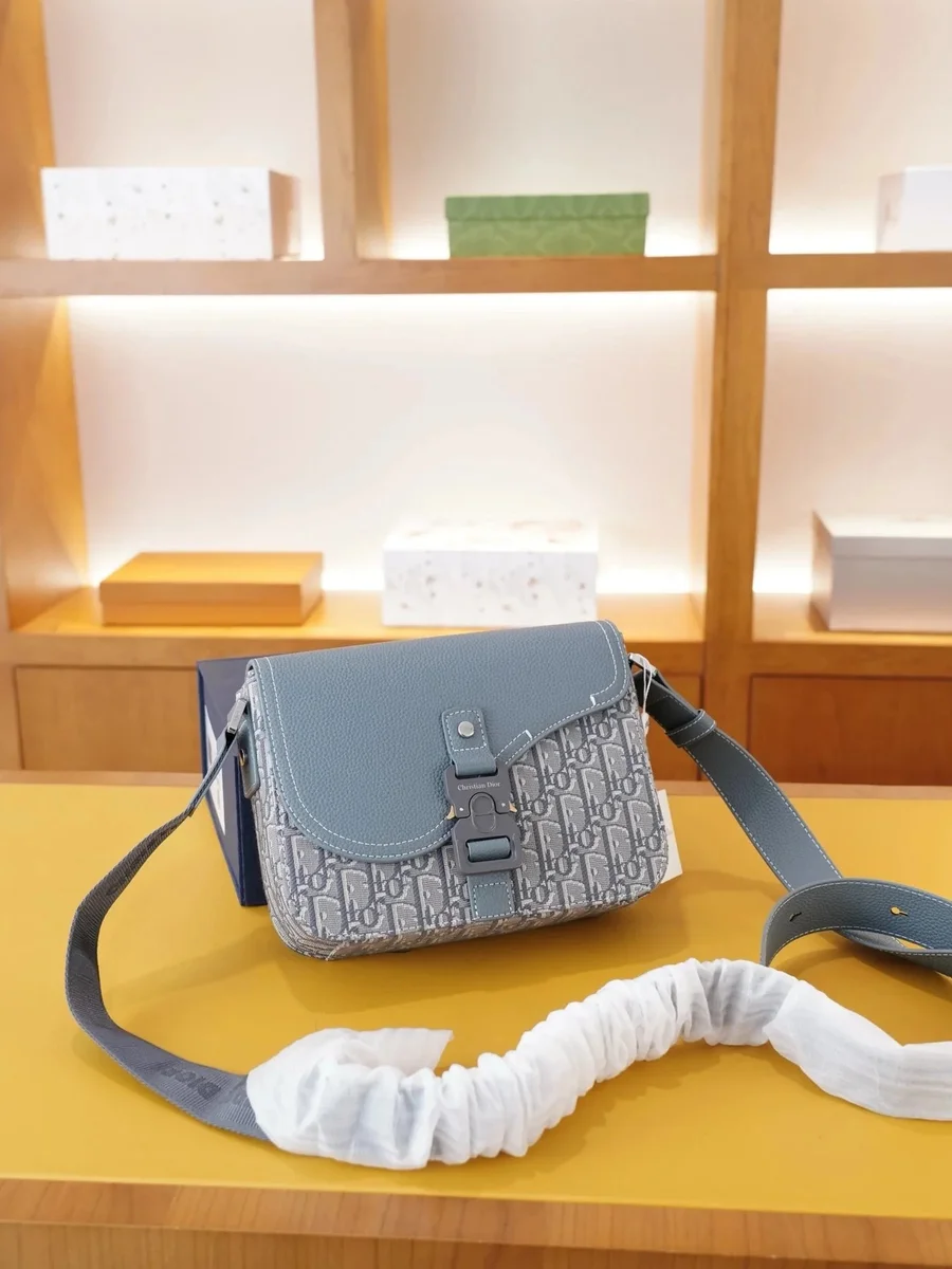 Dior Lady Dior Blue Monogram Crossbody Bag
