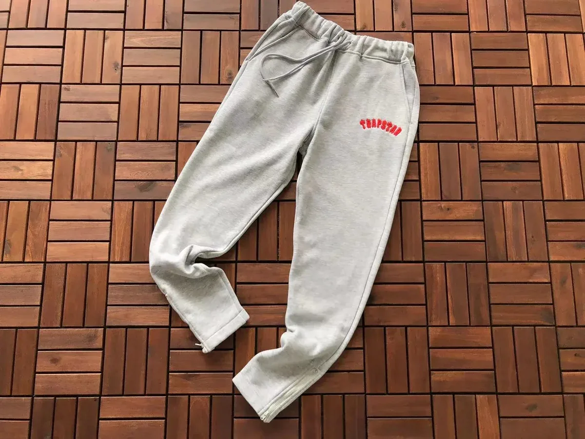 Trapstar Grey Red Logo Sweatpants