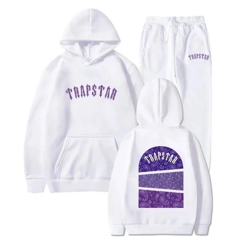 Trapstar White Purple Paisley Hoodie & Pants Set