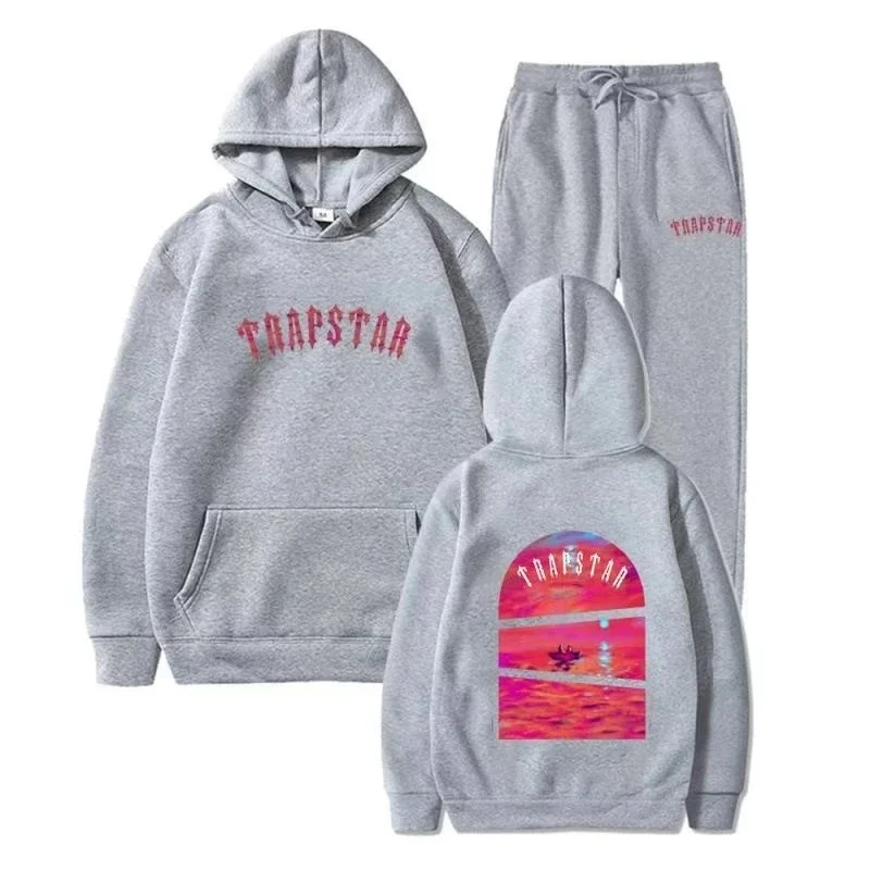 Trapstar Grey 'Sunset' Hoodie & Sweatpants Set