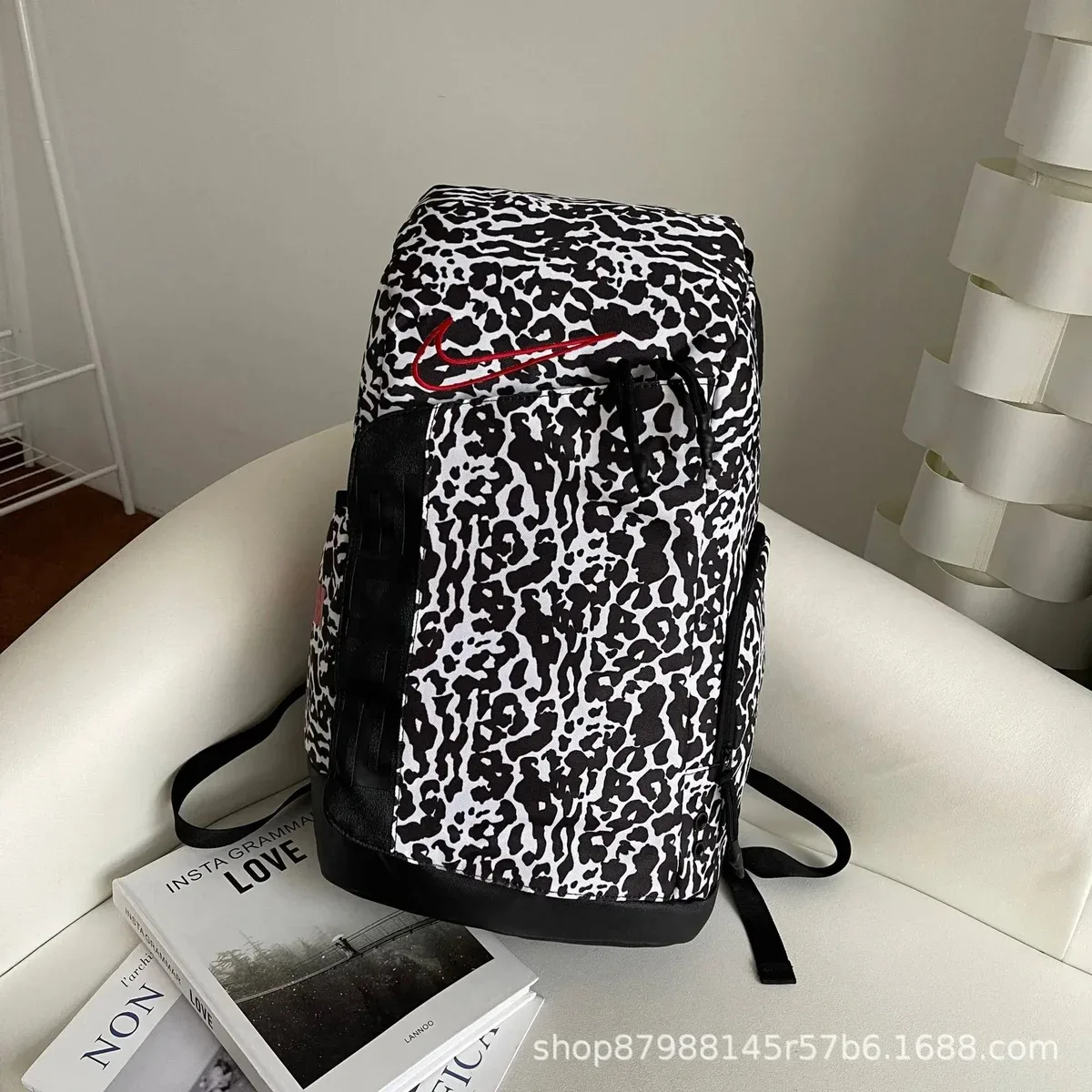 Nike Leopard Print Backpack Black/White