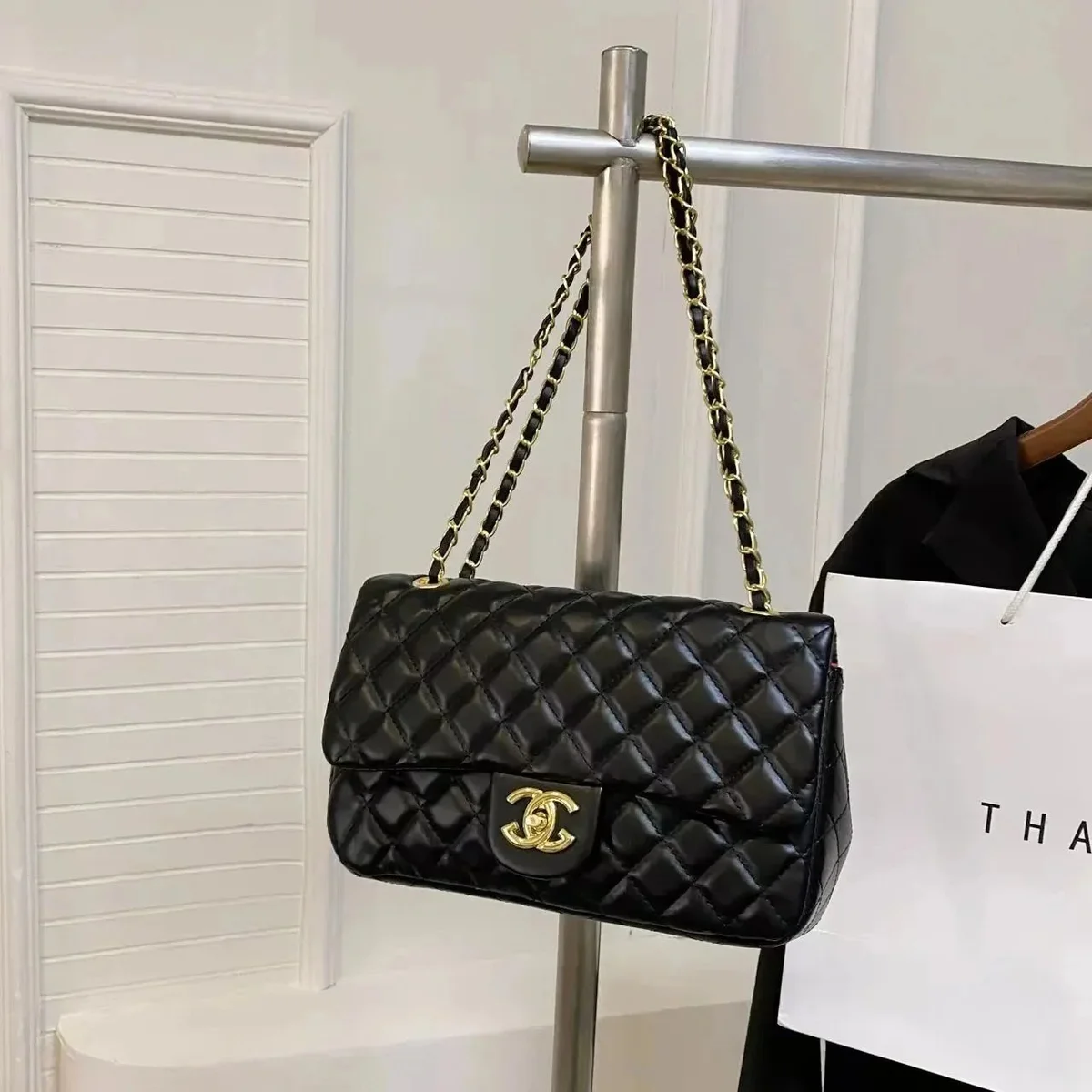 Chanel Classic Flap Black Leather Bag