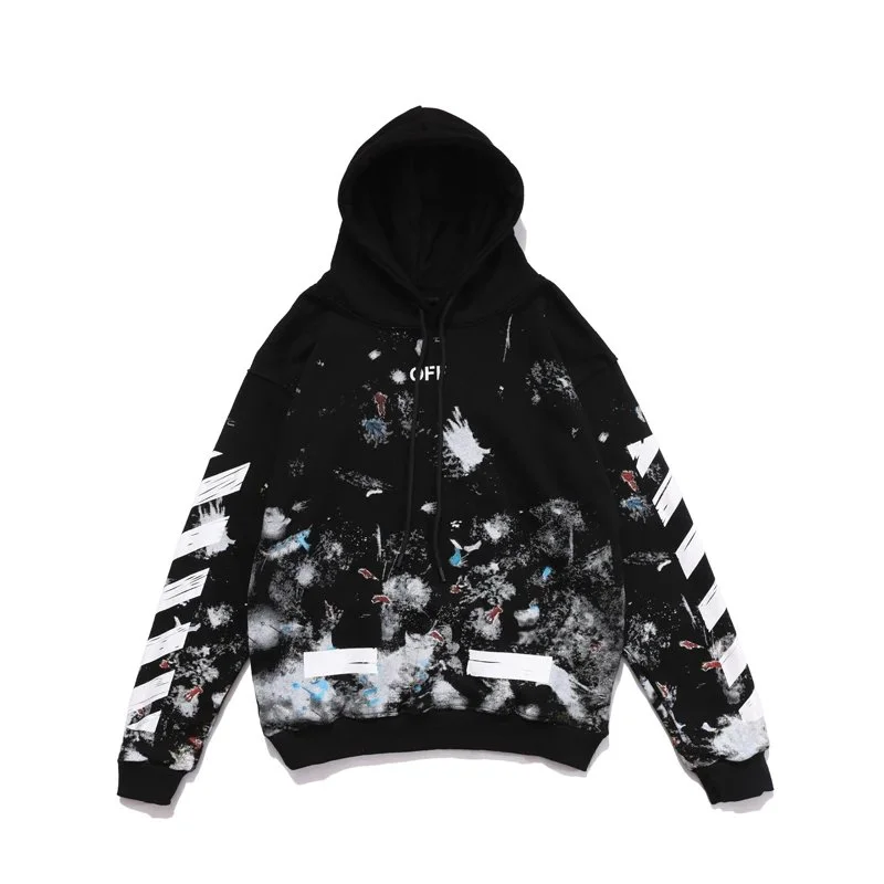 Off-White OW100 Painted Hoodie Black