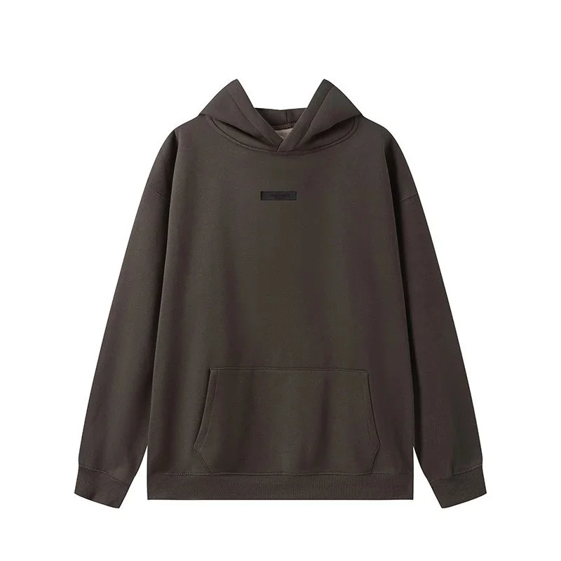Unisex Dark Brown Hoodie with Front Pocket