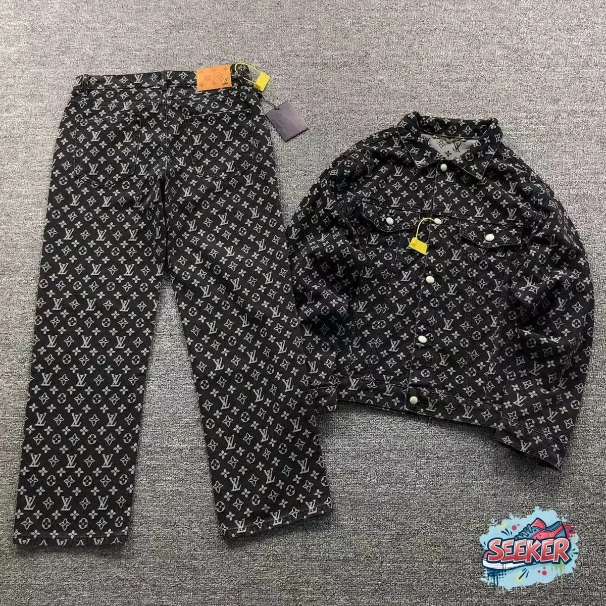Louis Vuitton Monogram Denim Jacket & Jeans Set