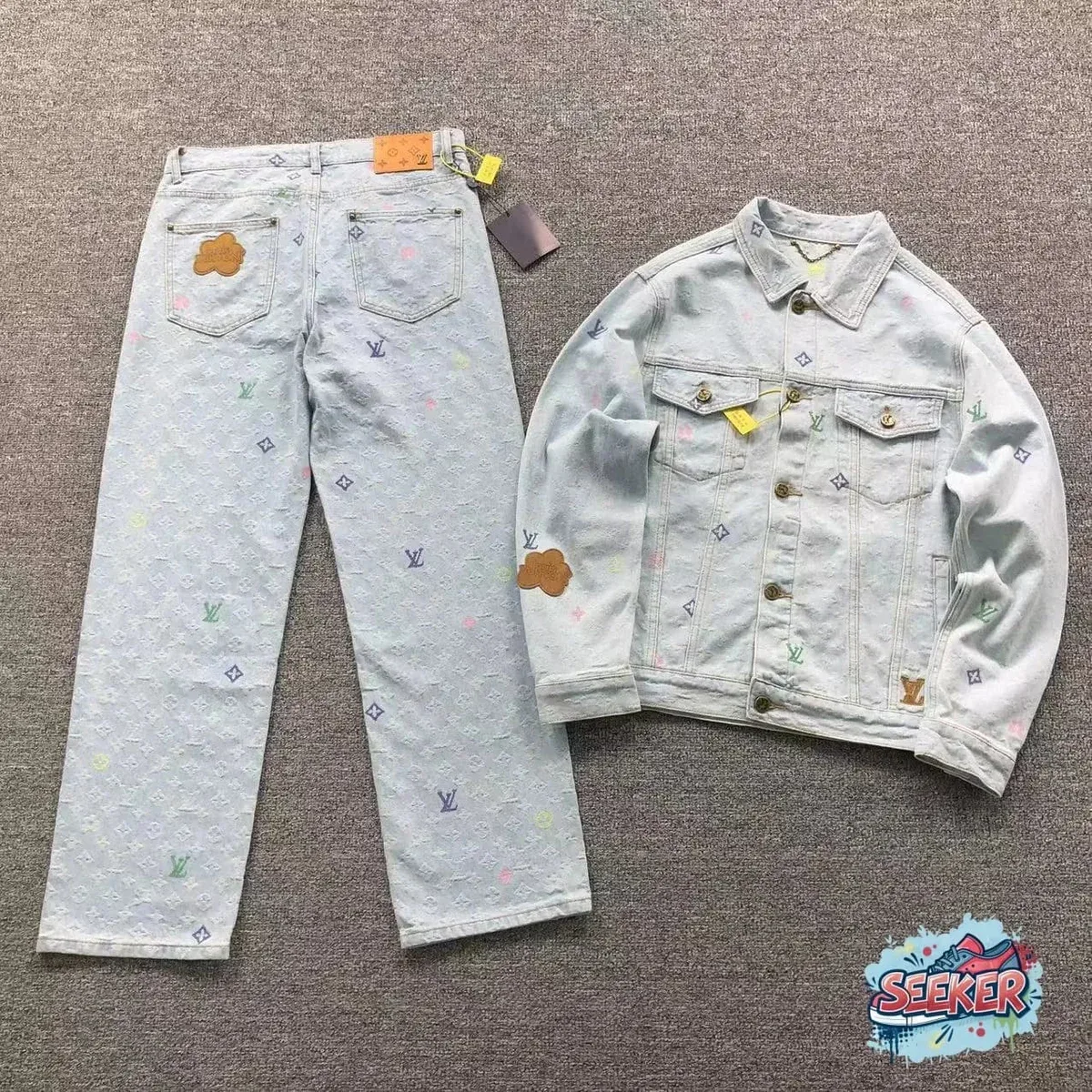 Louis Vuitton Monogram Denim Jacket & Jeans Set