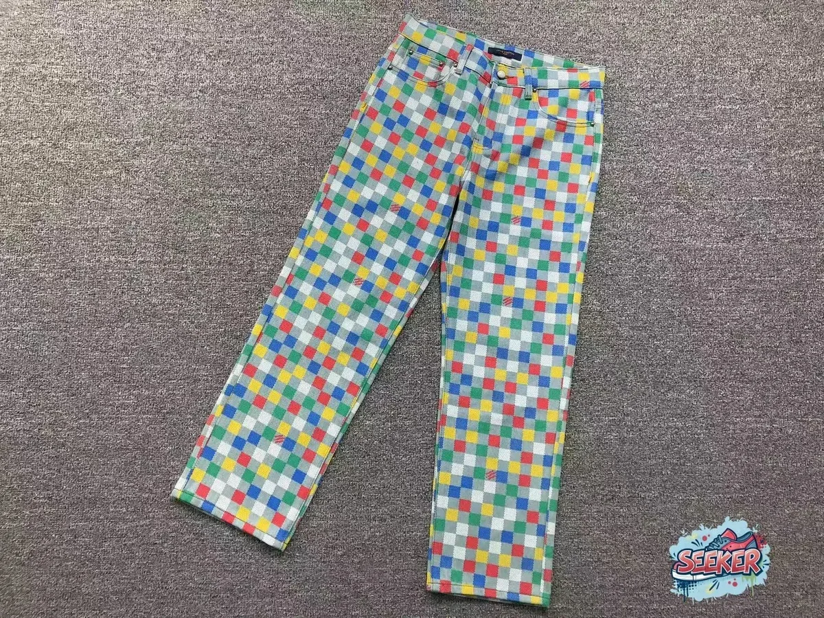 Colorful Checkered Jeans