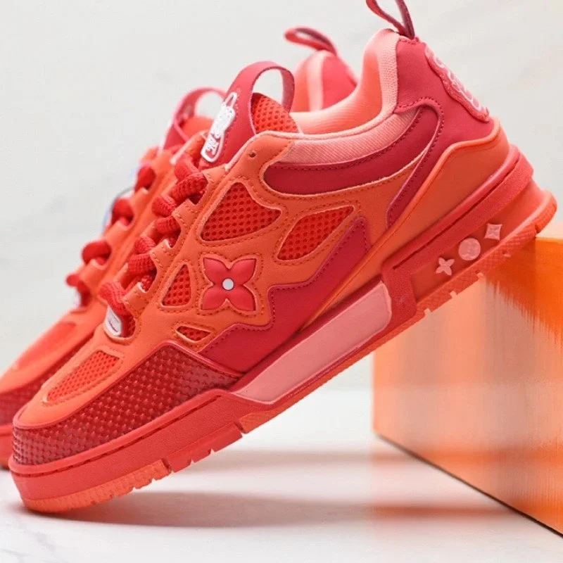 Louis Vuitton LV Trainer Coral Red Sneakers