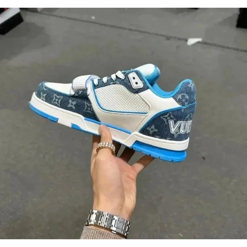 Louis Vuitton LV Trainer Blue Denim Sneakers