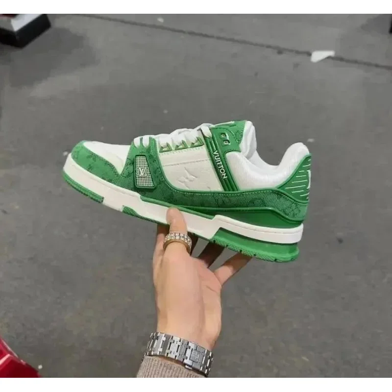 Louis Vuitton LV Trainer Green & White Sneakers