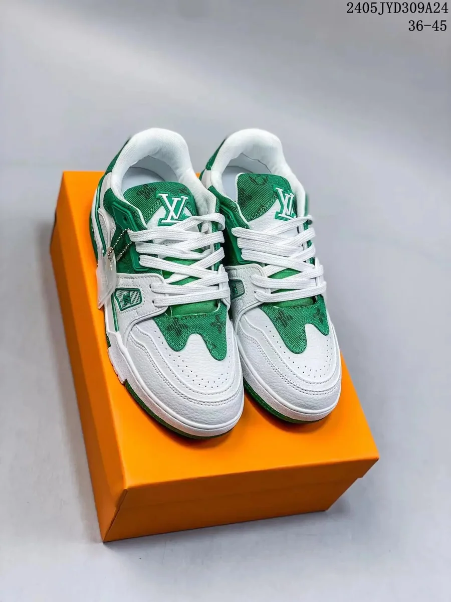 Louis Vuitton LV Trainer Green & White Sneakers