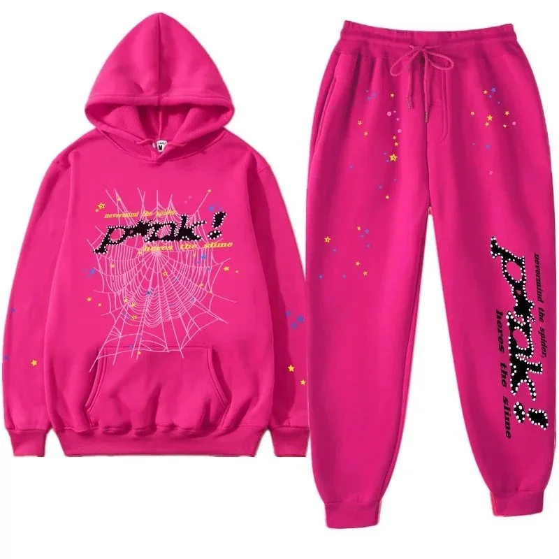 Unisex Pink 'Pak!' Printed Tracksuit Set