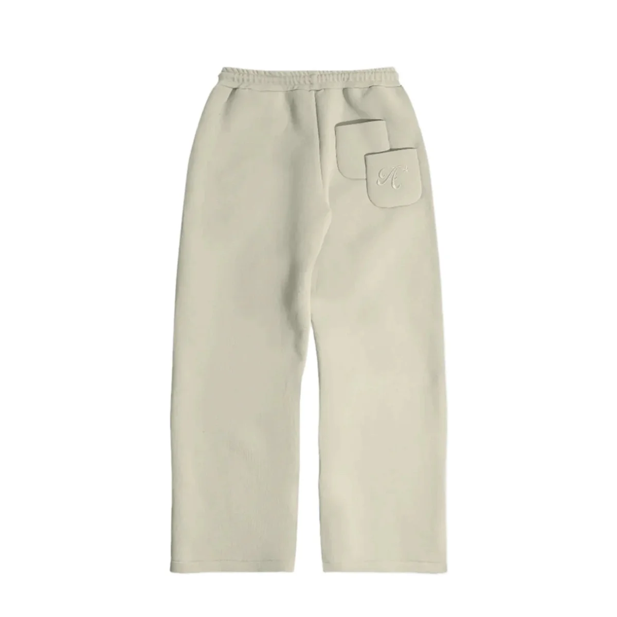 Unisex Cream Track Pants with Back Pocket