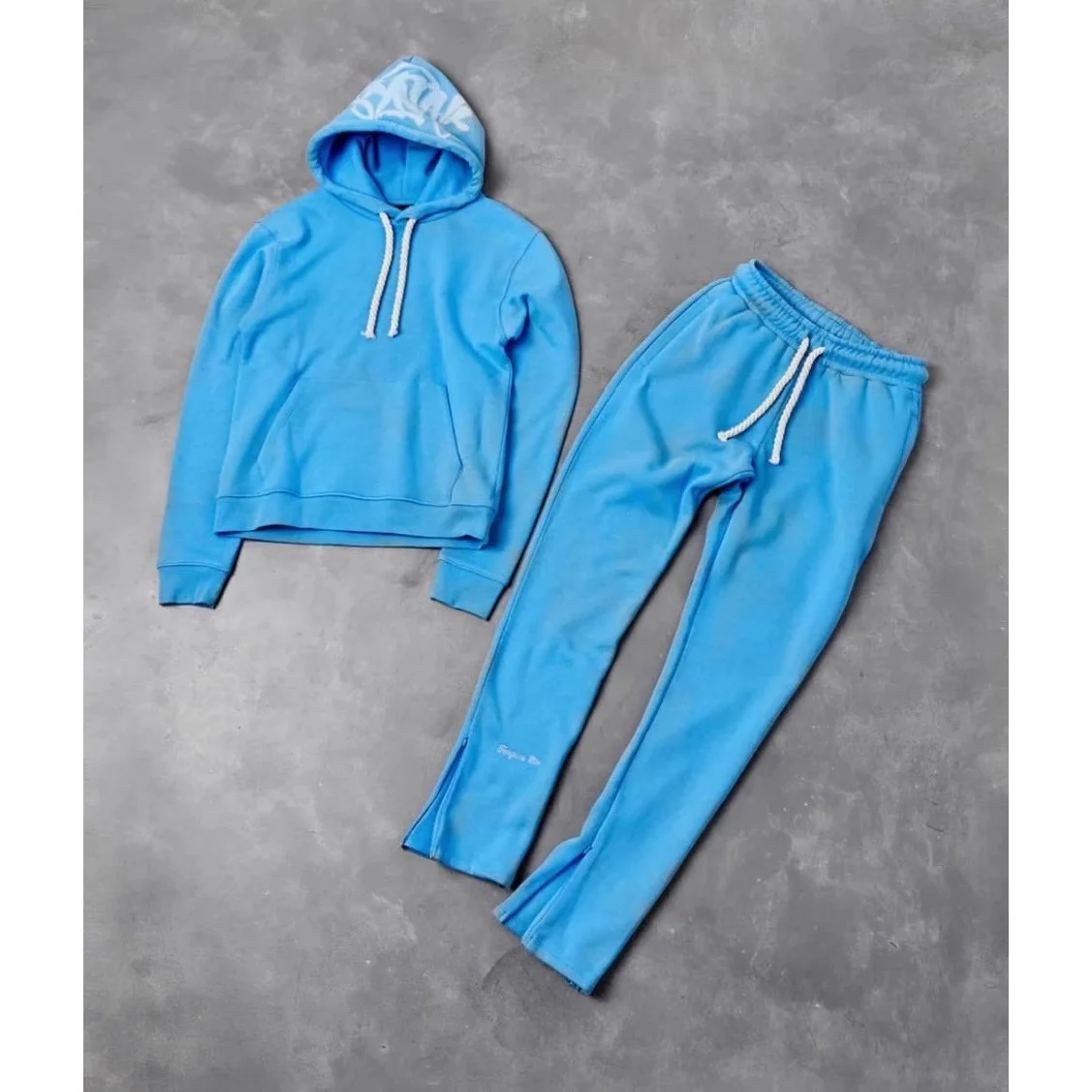 Blue Tracksuit Set with Hoodie and Pants
