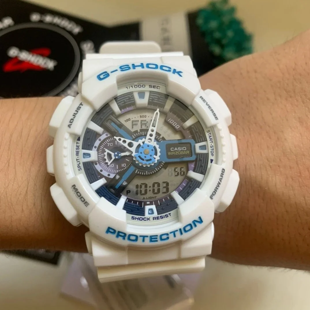 Casio G-Shock GA-100 White/Blue Watch