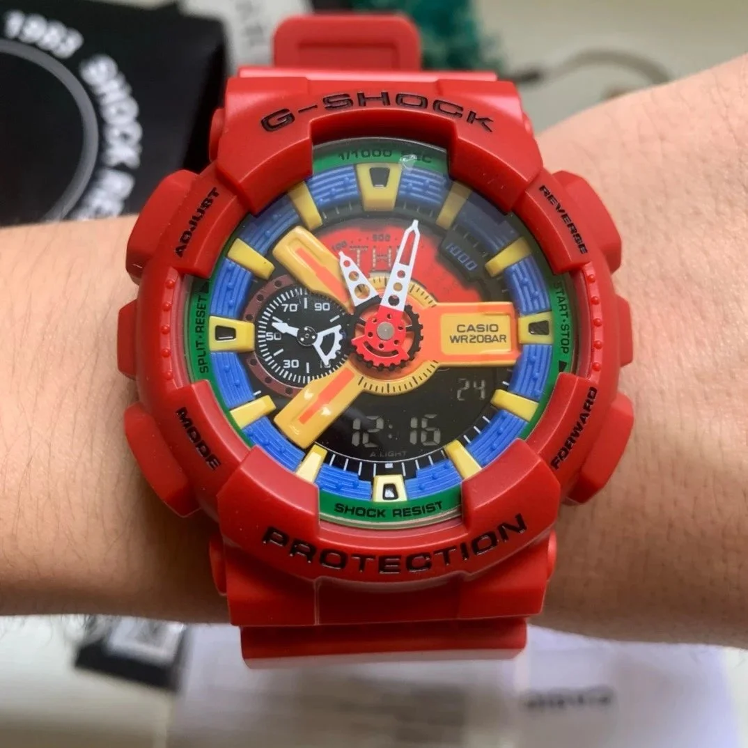 Casio G-Shock GA-100 Red Multicolor Watch