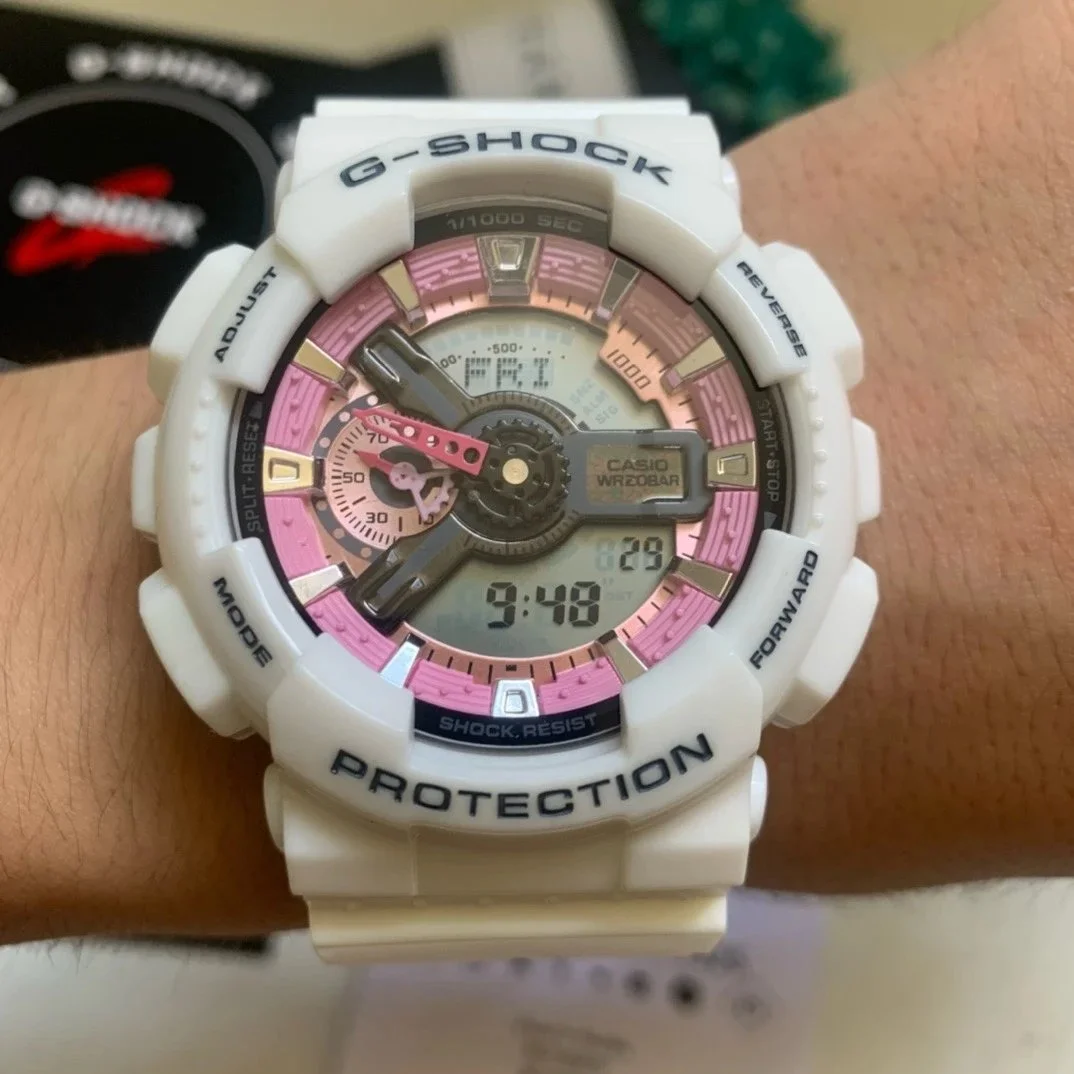 Casio G-Shock GA-100 White/Pink Watch