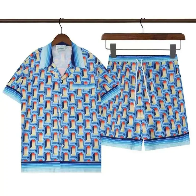 Unknown Brand Geometric Print Set Casual Shorts & Shirt