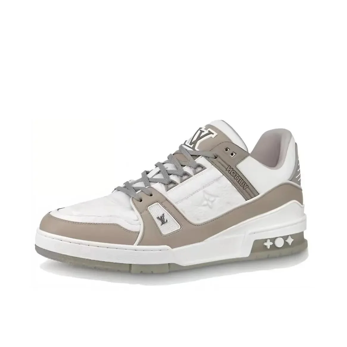 Louis Vuitton LV Trainer White & Taupe Sneakers