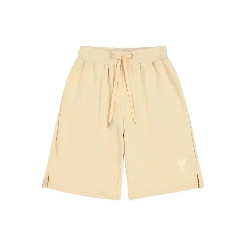 Ami Paris Beige AMI Logo Shorts