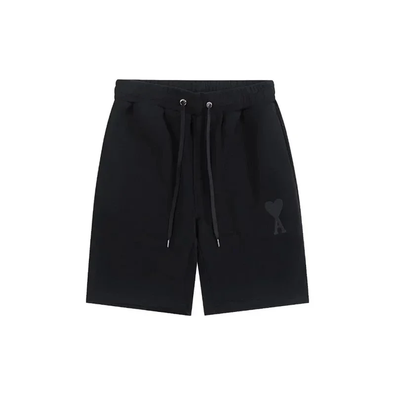 AMI Black AMI Heart Logo Shorts