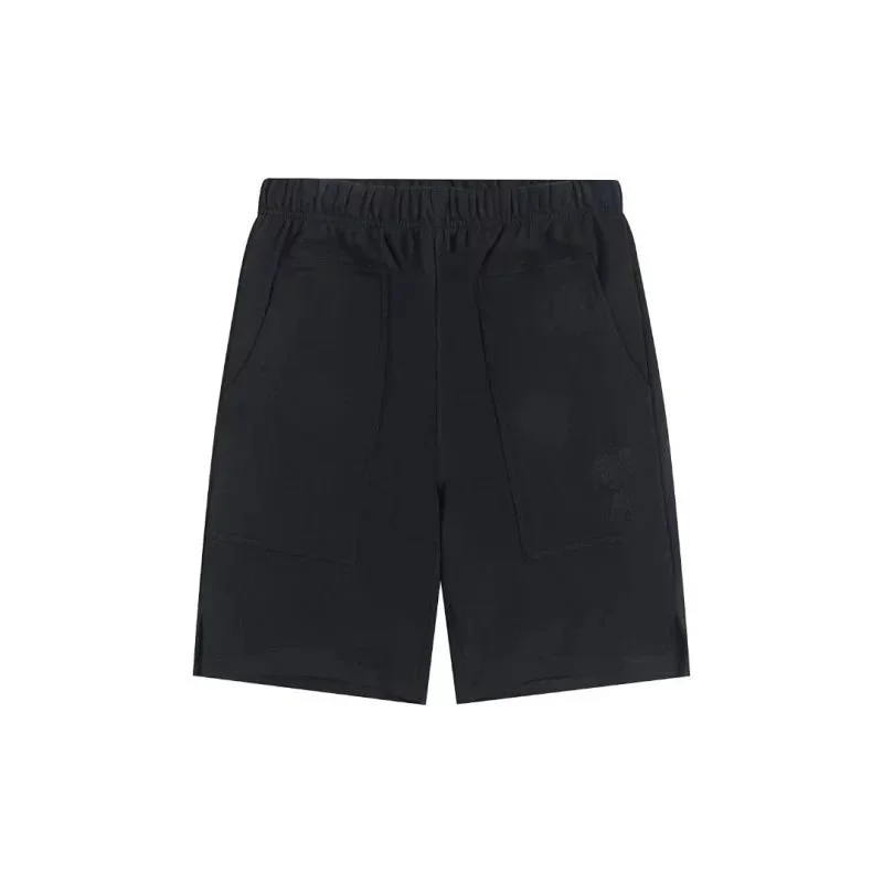 Black Solid Shorts Casual