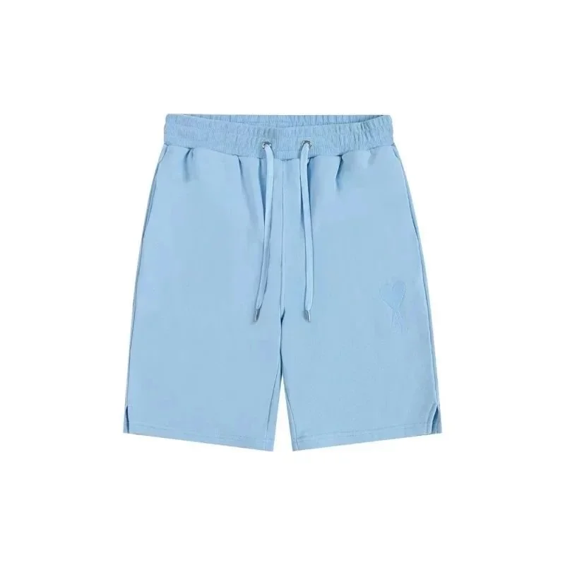 Light Blue Solid Shorts Casual