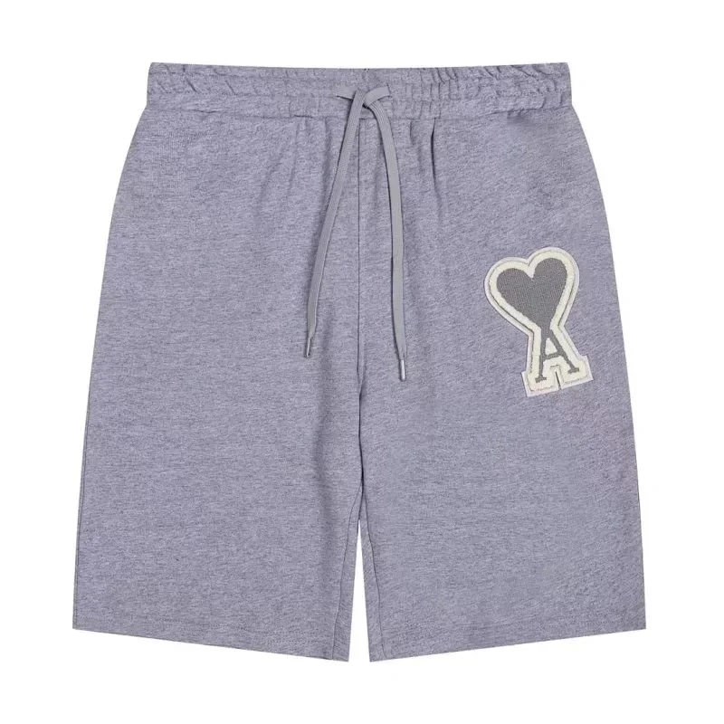 Ami Paris Grey AMI Heart Patch Shorts