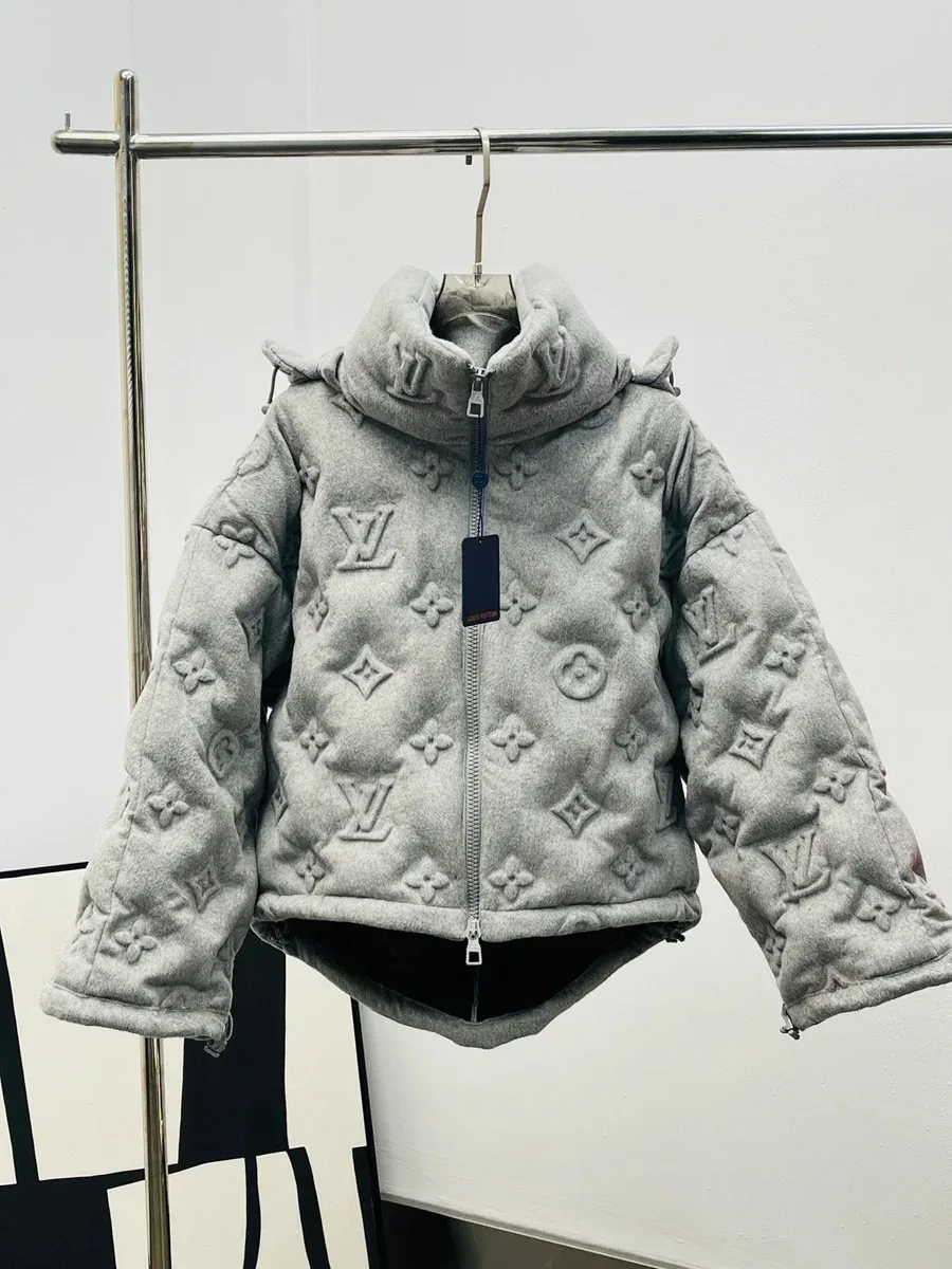 Louis Vuitton LV Light Grey Monogram Puffer Jacket