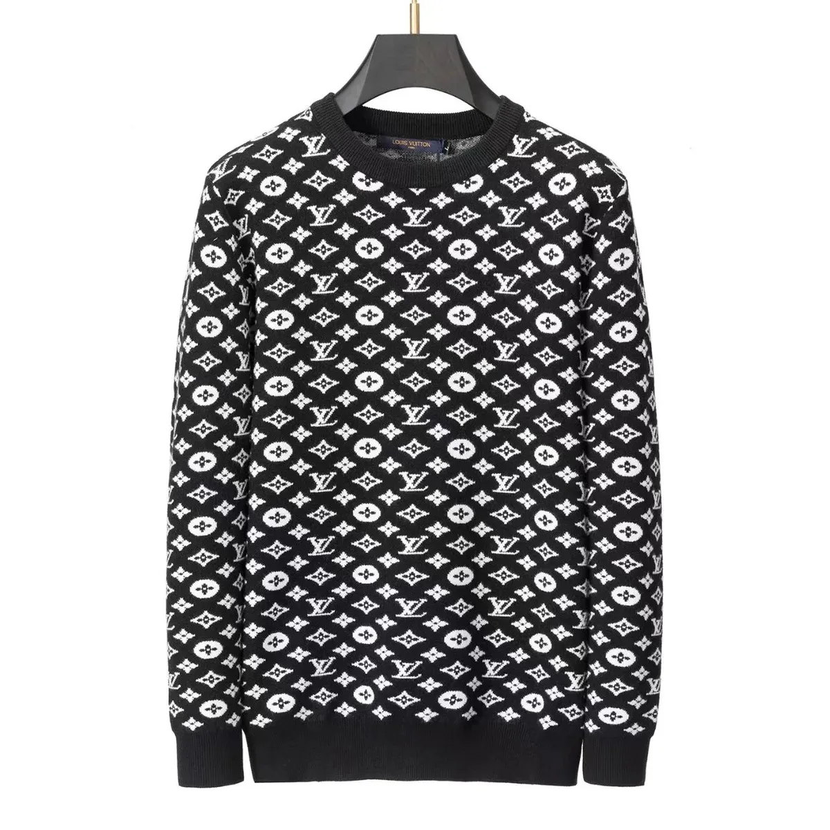 Louis Vuitton Monogram Sweater Black White Knitwear