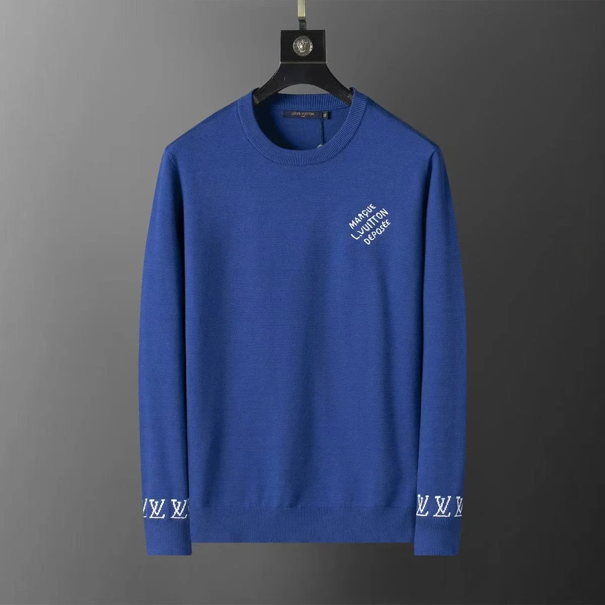 Louis Vuitton Blue Embroidered Knit Sweater