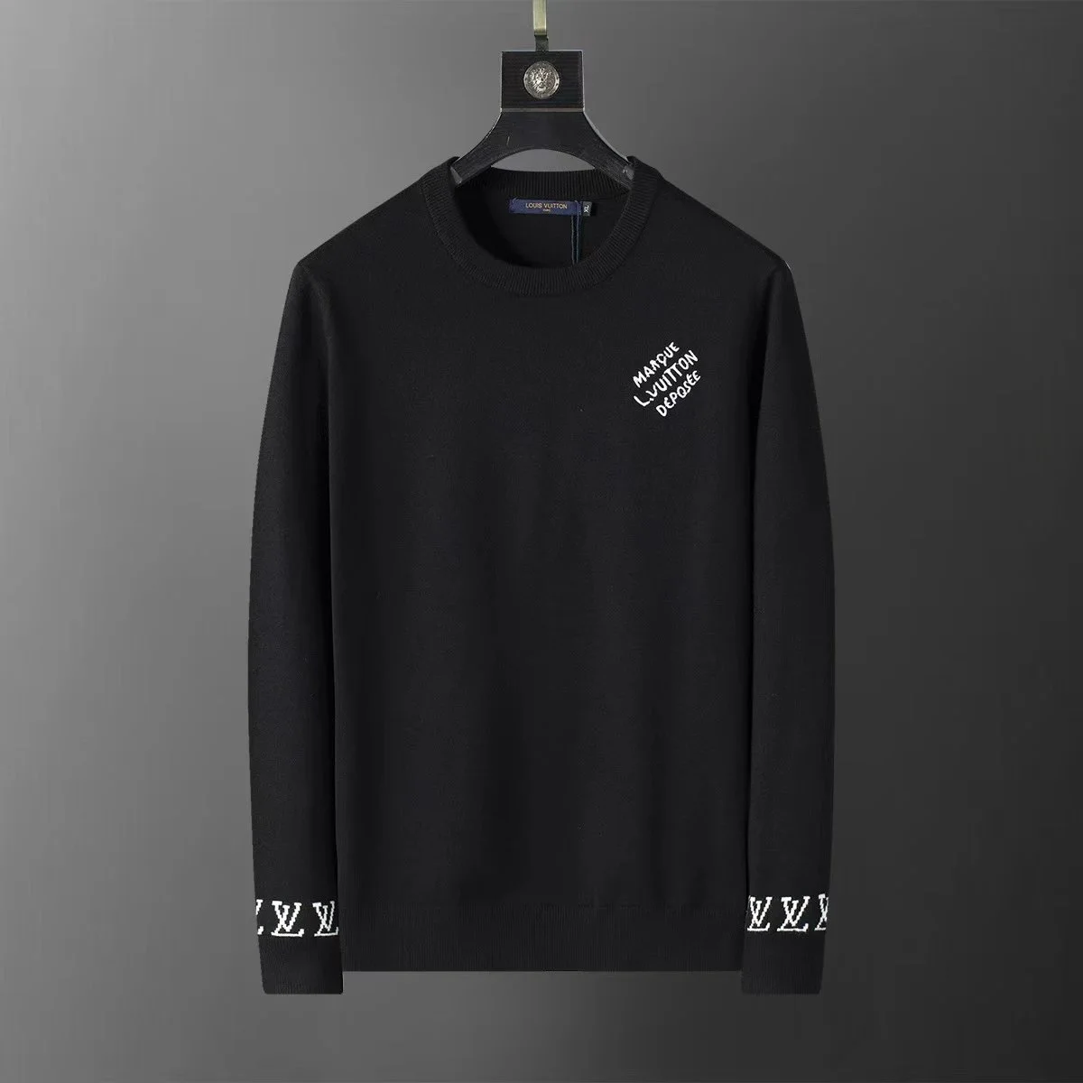 Louis Vuitton Black LV Logo Knit Sweater