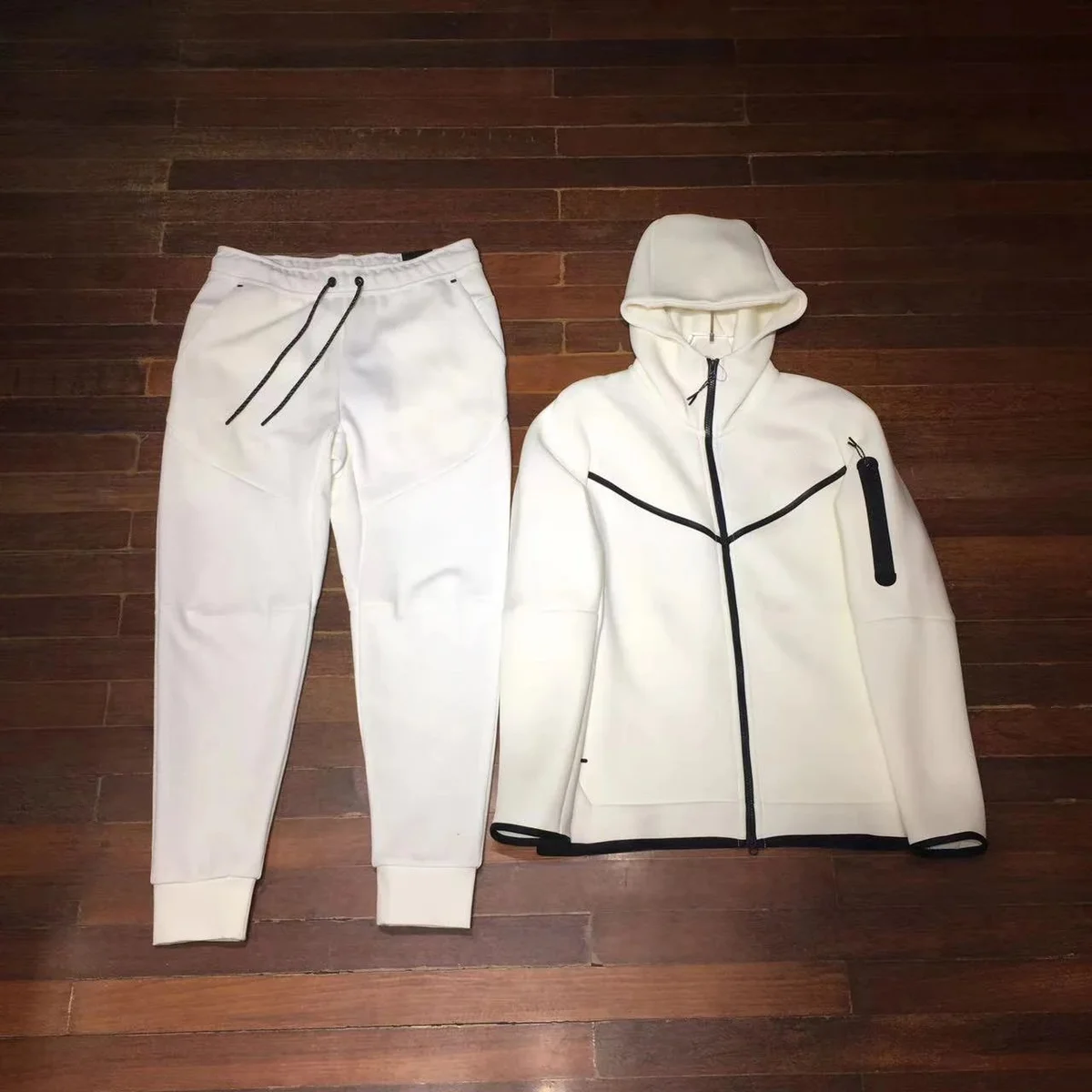 Nike Air Tech Fleece White Hoodie & Pants Set