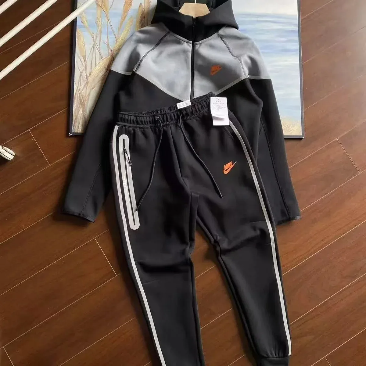 Nike Tech Fleece Black & Grey Tracksuit