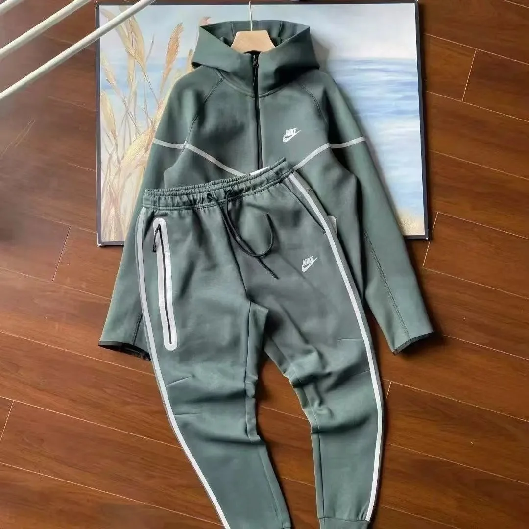 Nike Tech Fleece Olive Green Hoodie & Pants Set